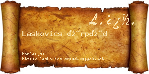 Laskovics Árpád névjegykártya